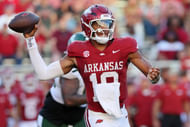 Arkansas QB Taylen Green runs Sam Pittman's offense in 2024. (Photo Credit: IMAGN)
